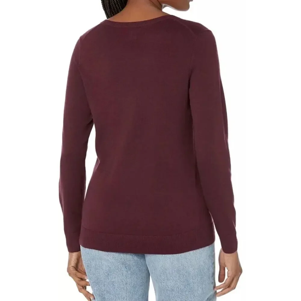Amazon Essentials Plus Size 4X V-Neck Sweater Burgundy